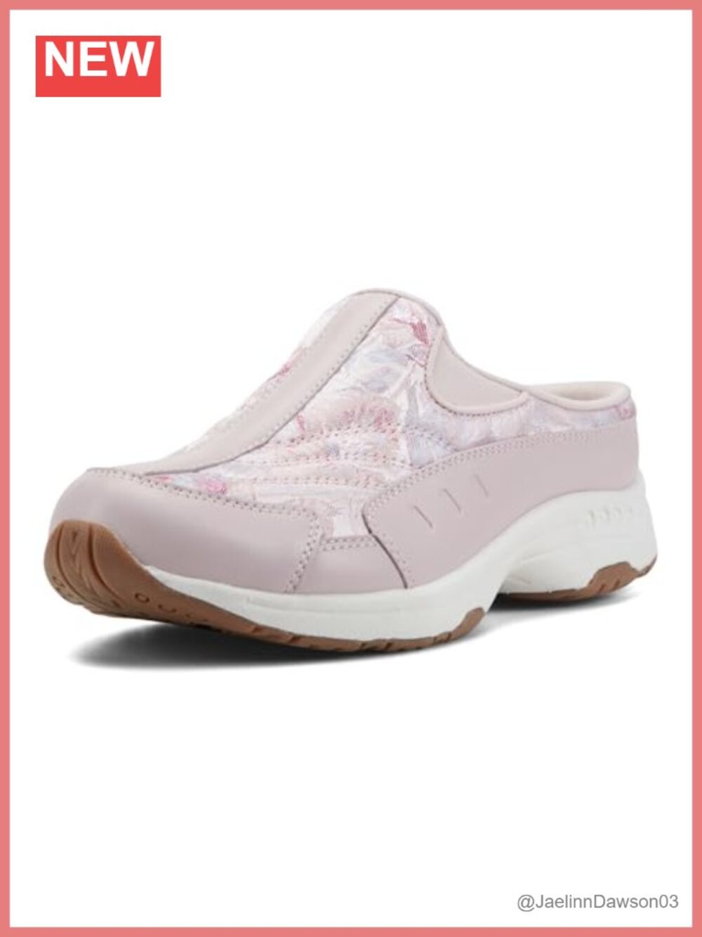 Easy Spirit Traveltime Mule Slip-On Leather Floral Shoes